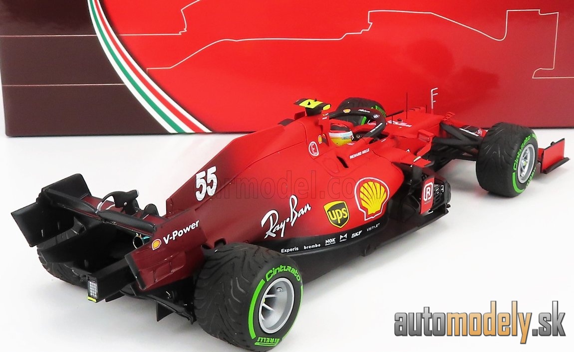 BBR-MODELS - FERRARI - F1 SF21 TEAM SCUDERIA FERRARI MISSION WINNOW N 55 5th EMILIA ROMAGNA ITALY GP - INTERMEDIATE RAIN TIRES 2021 CARLOS SAINZ JR. - 1:18