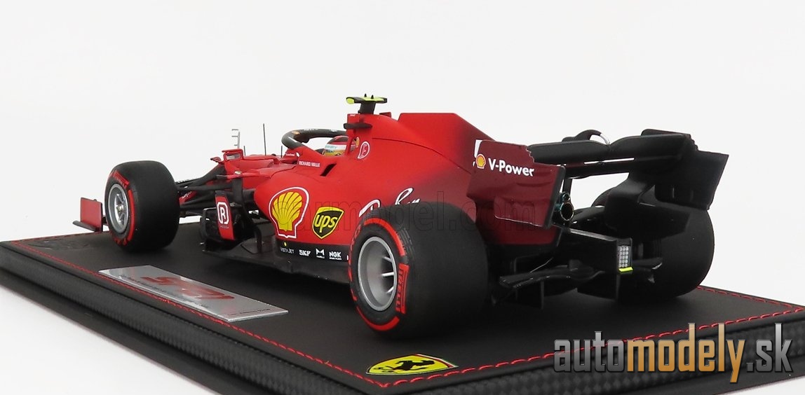 BBR-MODELS - FERRARI - F1 SF21 TEAM SCUDERIA FERRARI MISSION WINNOW N 55 5th EMILIA ROMAGNA ITALY GP - SOFT RED TIRES 2021 CARLOS SAINZ JR. - CON VETRINA - WITH SHOWCASE - 1:18