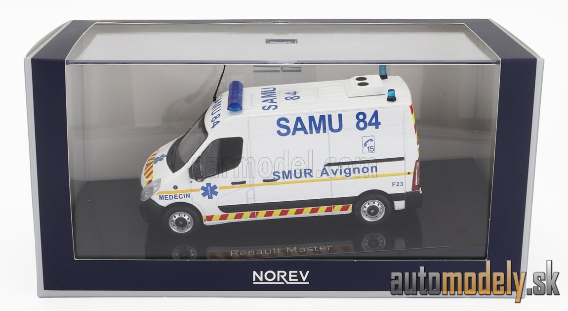 NOREV - RENAULT - MASTER VAN SAMU AMBULANCE 2014 (WHITE YELLOW) - 1:43