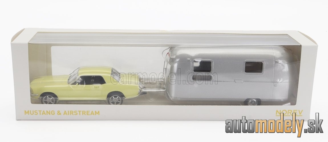 NOREV - FORD USA - MUSTANG COUPE 1968 WITH AIRSTREAM CARAVAN ROULOTTE - 1:43 