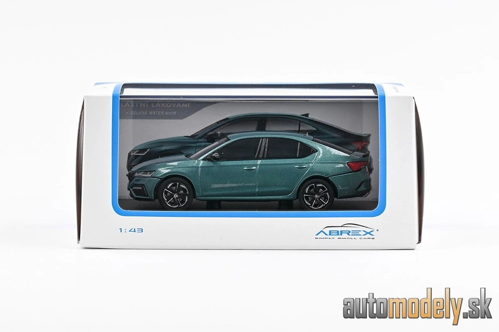  Abrex - Škoda Octavia IV RS (2020) - Zelená Water World Metalíza - 1:43