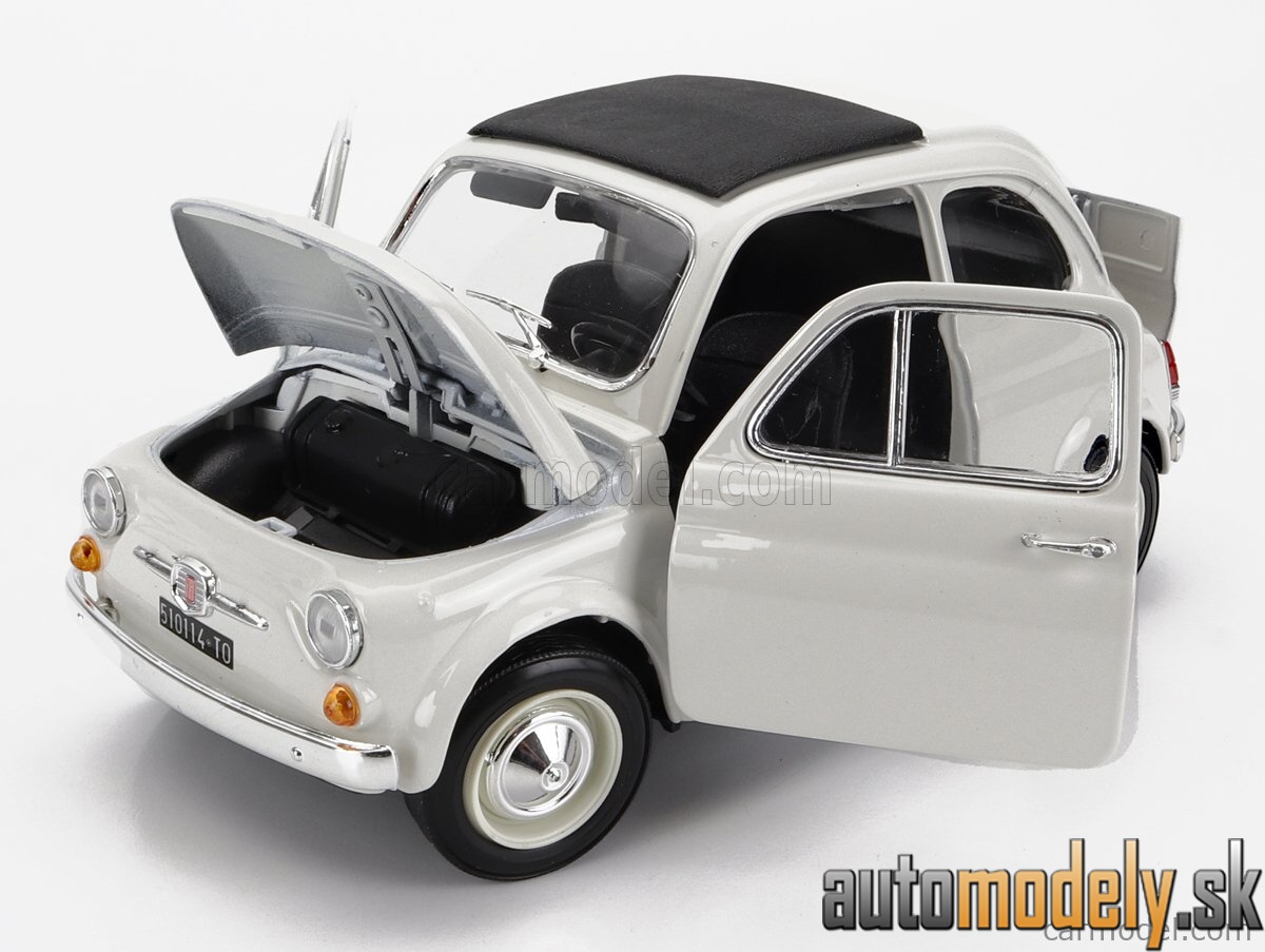 Bburago - FIAT - 500F CLOSED ROOF 1965 - WHITE - 1:18