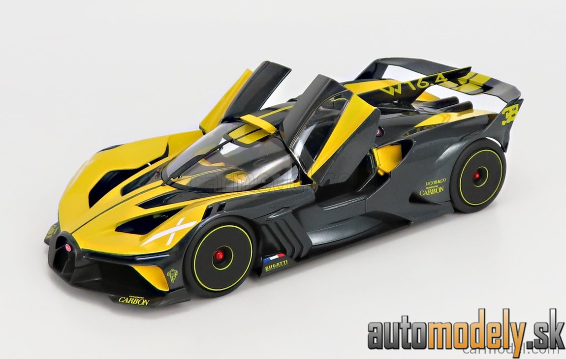Bburago - BUGATTI - BOLIDE W16 8.0 FOUR-TURBO 1850hp 500km/h 2020 - YELLOW BLACK - 1:18