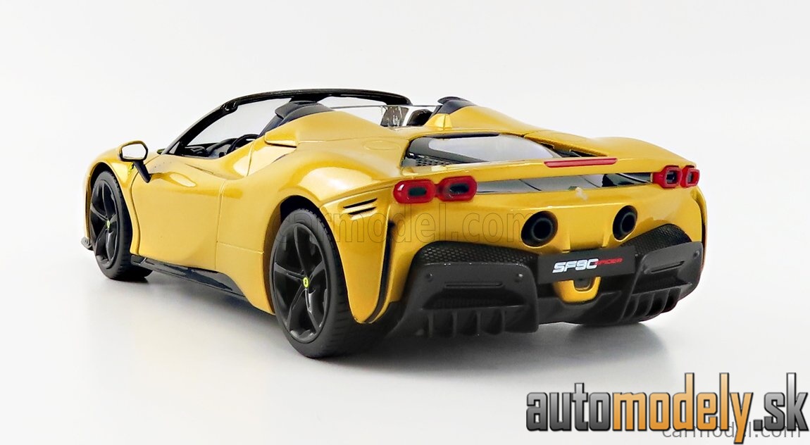Bburago - FERRARI - SF90 STRADALE HYBRID SPIDER 1000hp OPEN 2020 - GIALLO MONTECARLO - YELLOW MET - 1:18