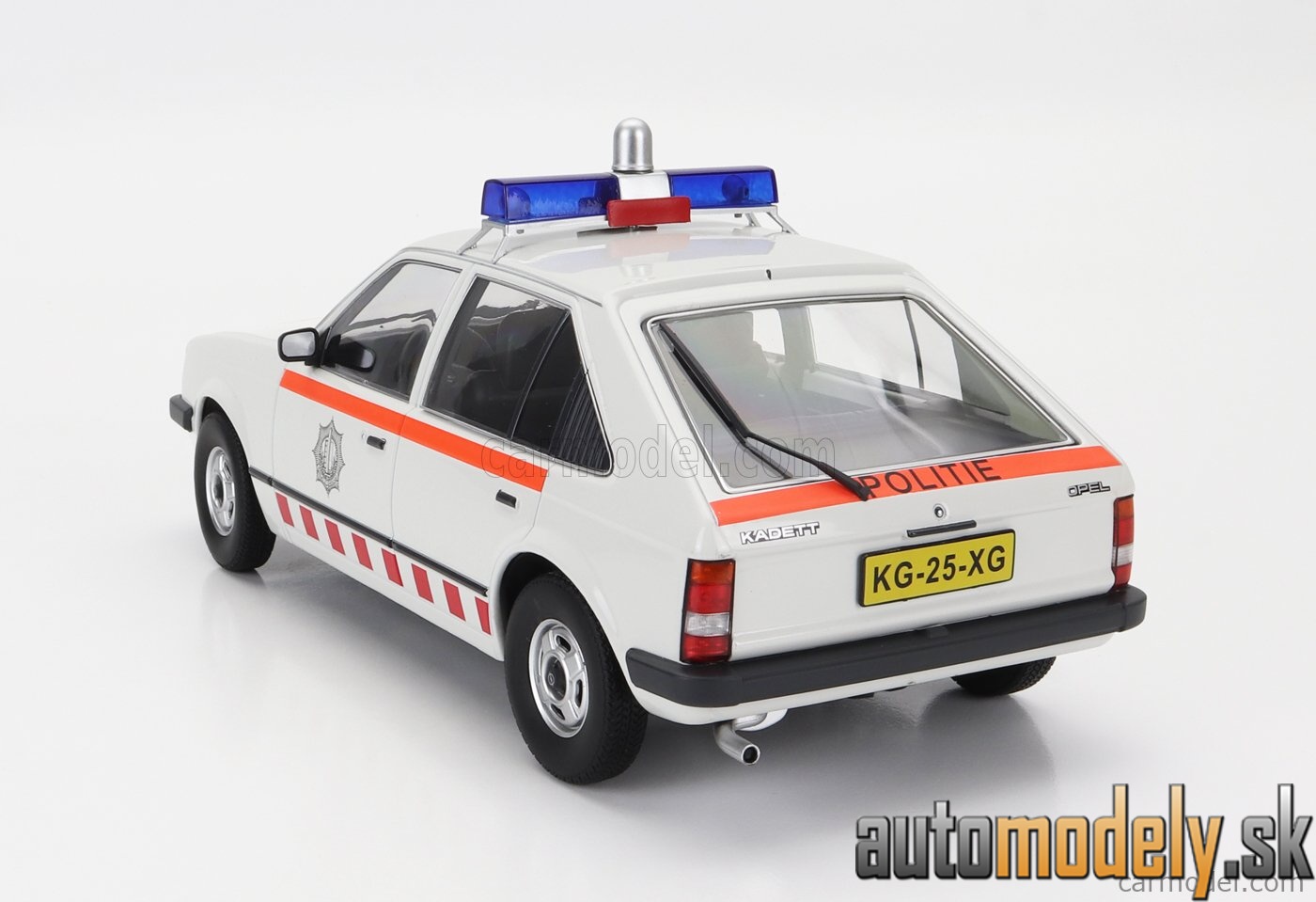 Triple9 - OPEL KADETT D DUTCH POLICE 1984 WHITE ORANGE - 1:18