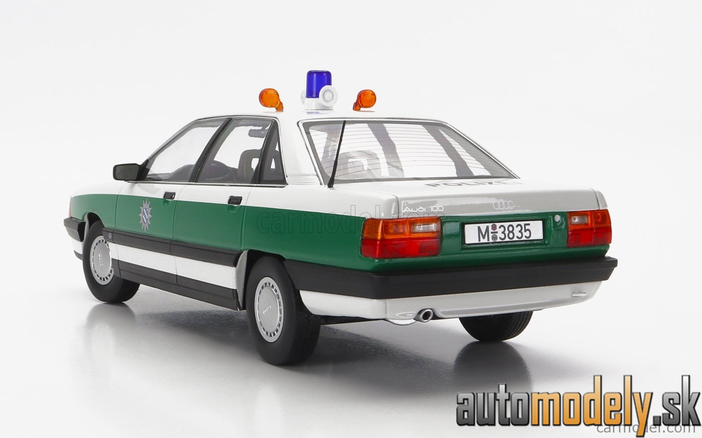 Triple9 - AUDI 100 (C3) POLIZEI 1989 WHITE GREEN - 1:18