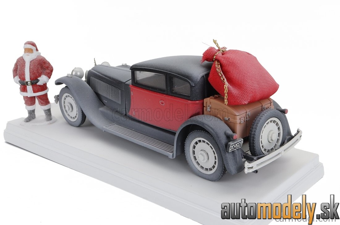 RIO - BUGATTI TYPE 41 ROYALE WEYMANN 1929 CHRISTMAS EDITION 2023 CON BABBO NATALE WITH SANTA CLAUS FIGURE WHITE BLACK RED - 1:43