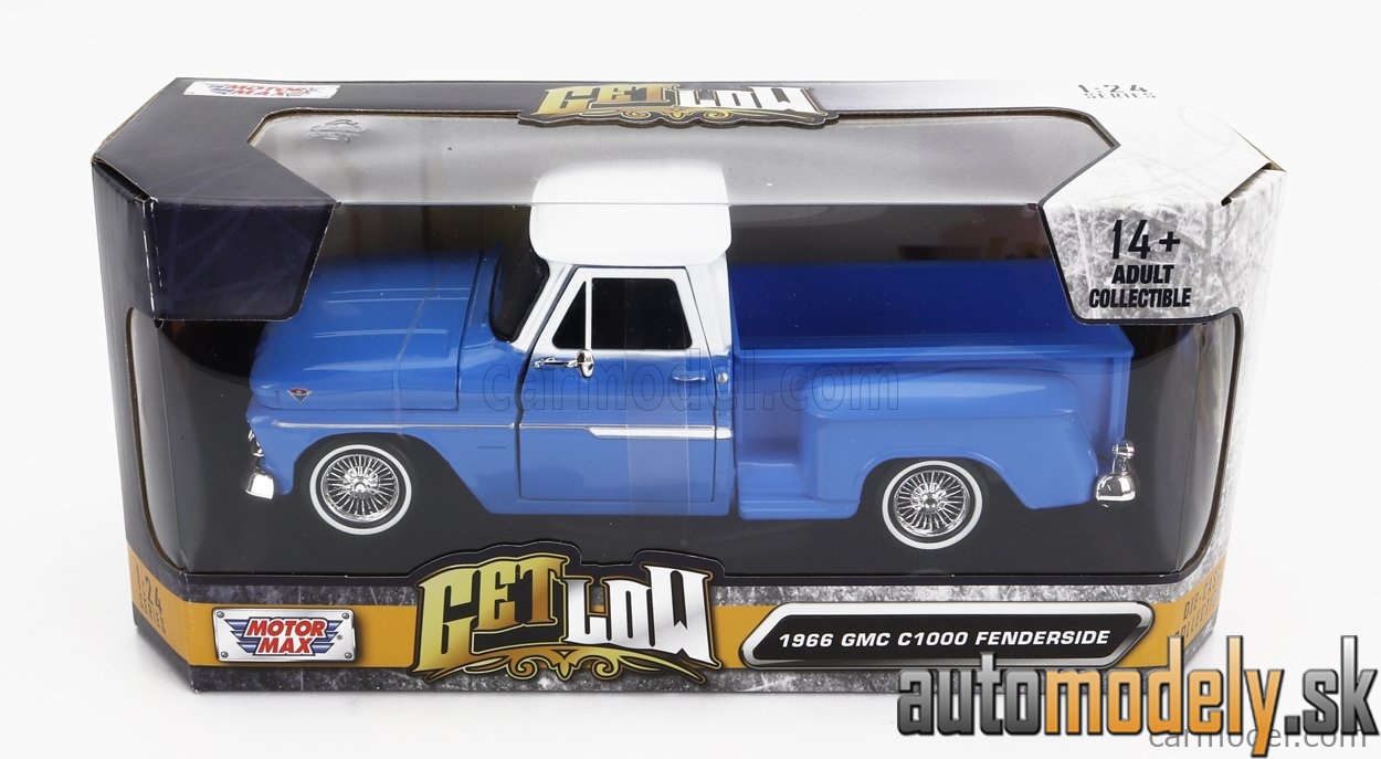 Motormax - GMC C1000 FENDERSIDE PICK-UP 1966 BLUE WHITE - 1:24