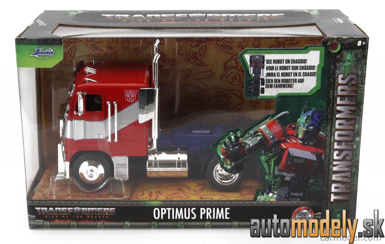 Jada - PETERBILT 352 TRACTOR TRUCK 3-ASSI 1979 OPTIMUS PRIME TRANSFORMERS MOVIE RED BLUE - 1:24