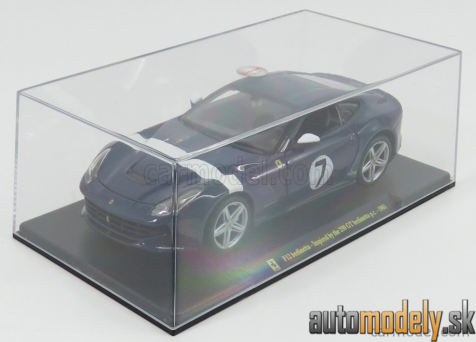 Edicola - FERRARI F12 BERLINETTA N 7 2012 - INSPIRED BY THE 250 GT BERLINETTA BLUE WHITE - 1:24