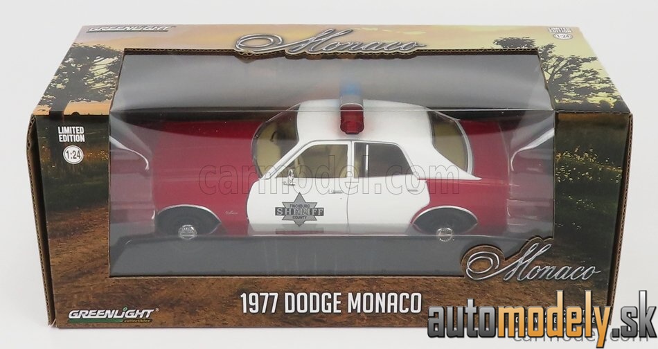 GreenLight - DODGE MONACO POLICE FINCHBURG 1977 RED WHITE - 1:24