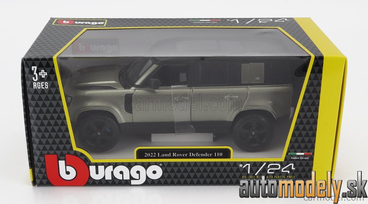 Bburago - LAND ROVER NEW DEFENDER 110 2020 LIGHT GREEN MET WHITE - 1:24
