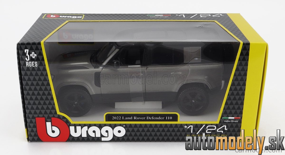 Bburago - LAND ROVER NEW DEFENDER 110 2020 GREY MET BLACK - 1:24