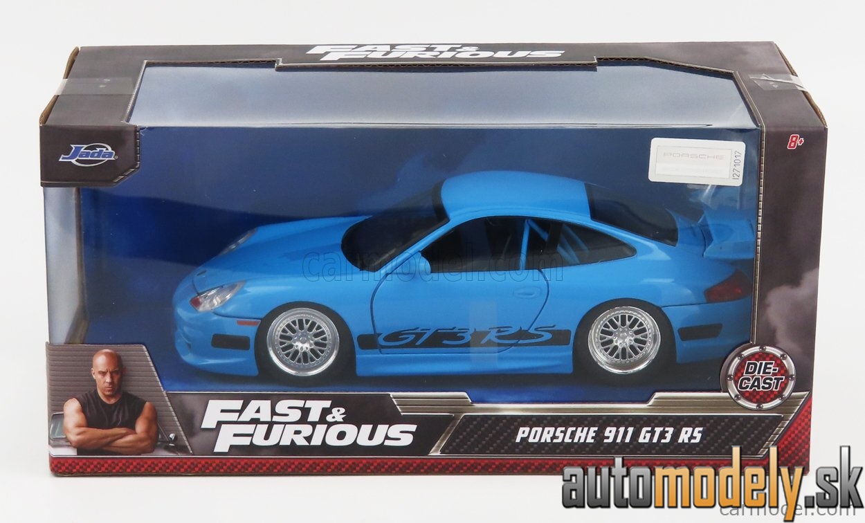 Jada - PORSCHE 911 996 GT3 RS COUPE 2001 FAST & FURIOUS LIGHT BLUE - 1:24