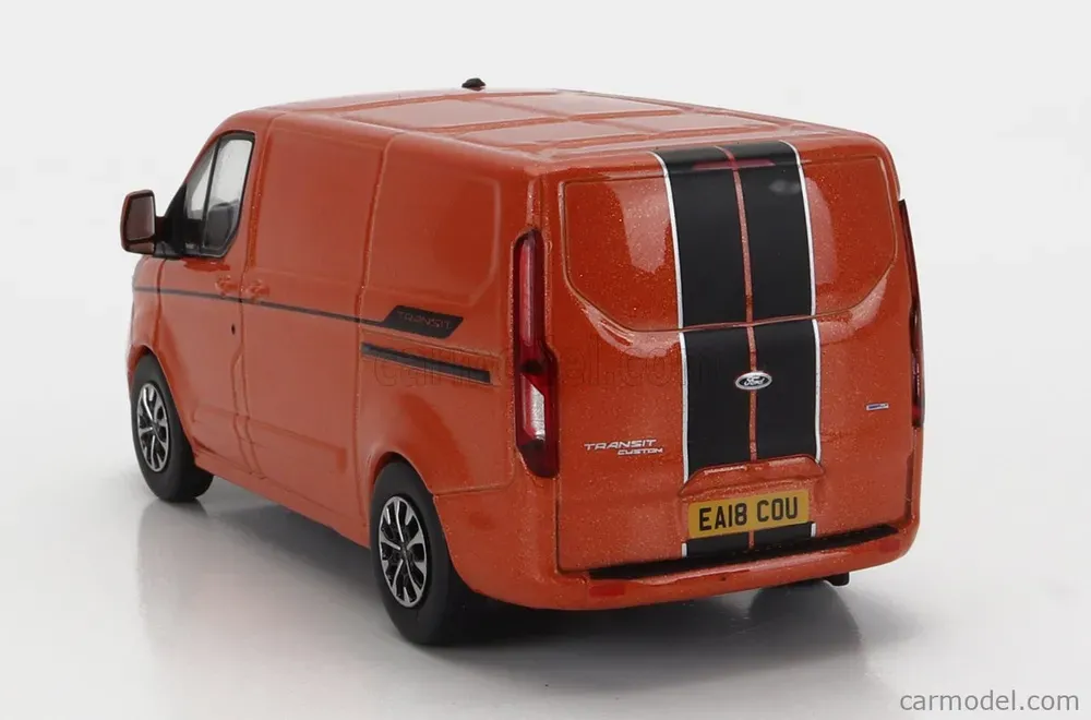 Vanguards - FORD ENGLAND TRANSIT CUSTOM VAN 2018 ORANGE MET - 1:43