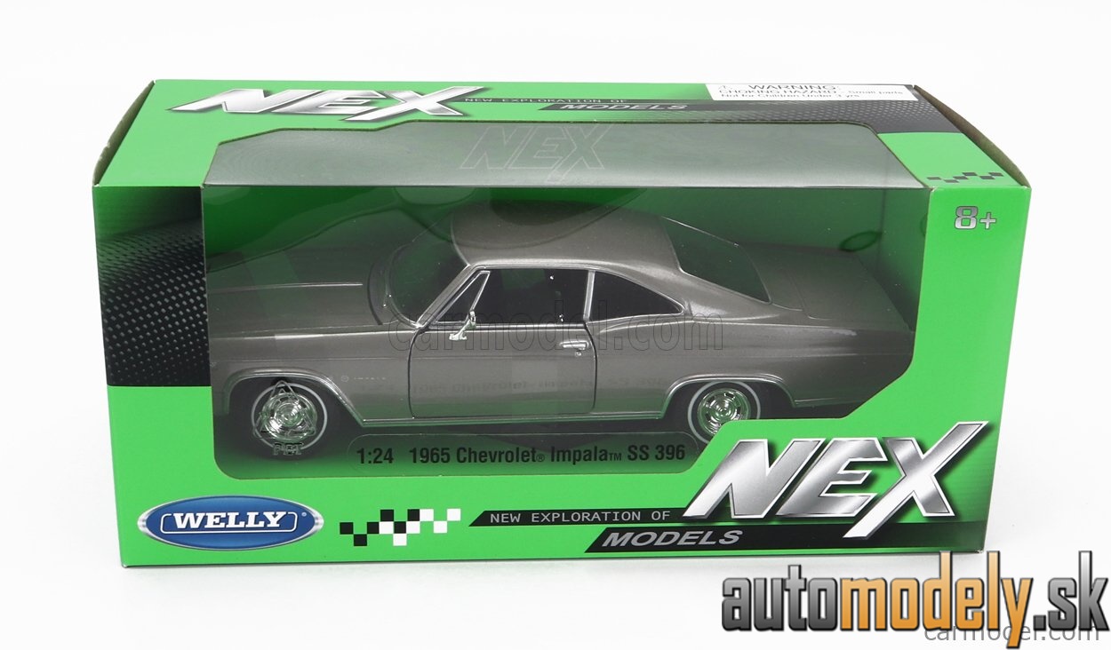 Welly - CHEVROLET IMPALA SS 396 COUPE LOW RIDER 1965 grey - 1:24