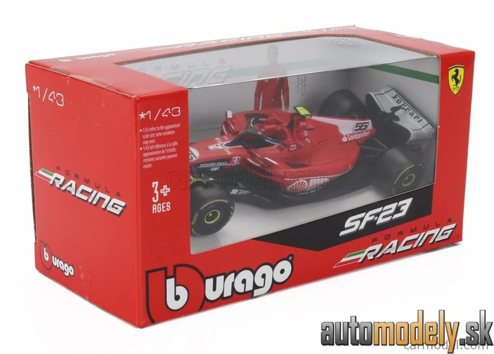 Bburago - FERRARI - F1 SF-23 TEAM SCUDERIA FERRARI N 55 LAS VEGAS USA GP 2023 CARLOS SAINZ - 1:43