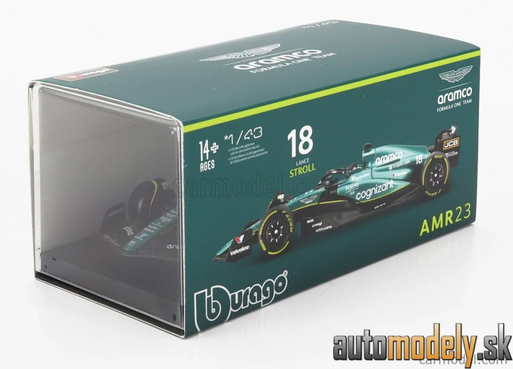 Bburago - ASTON MARTIN - F1 AMR23 TEAM ARAMCO COGNIZANT N 18 SEASON 2023 LANCE STROLL - 1:43