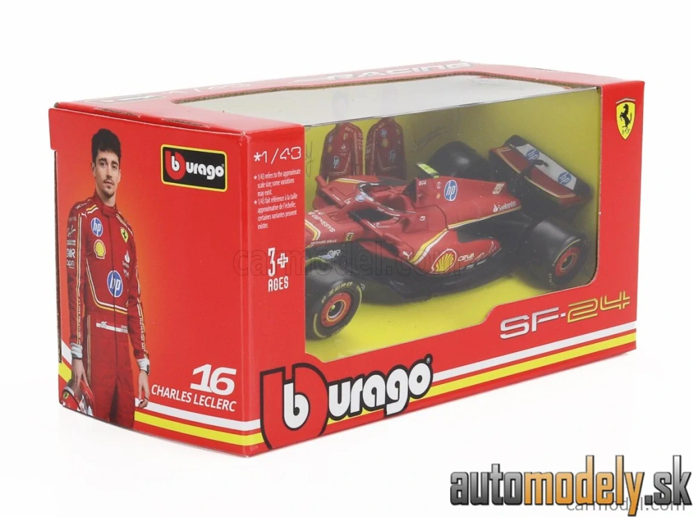 Bburago - FERRARI F1 SF-24 TEAM SCUDERIA FERRARI N 55 5th EMILIA ROMAGNA IMOLA GP 2024 CARLOS SAINZ - 1:43