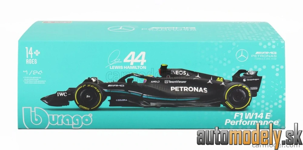 Bburago - MERCEDES GP - F1 W14 TEAM MERCEDES-AMG PETRONAS FORMULA ONE N 44 SEASON 2023 LEWIS HAMILTON - 1:24