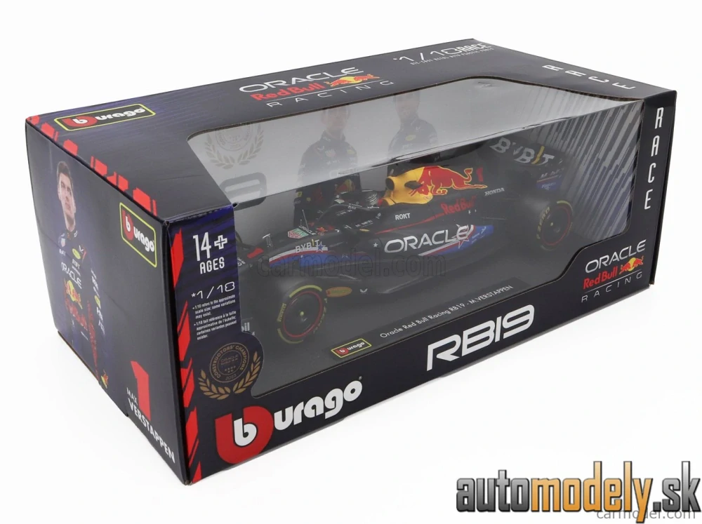 Bburago - RED BULL - F1 RB19 TEAM ORACLE RED BULL RACING N 1 WORLD CHAMPION WINNER AUSTIN USA GP 2023 MAX VERSTAPPEN - 1:18