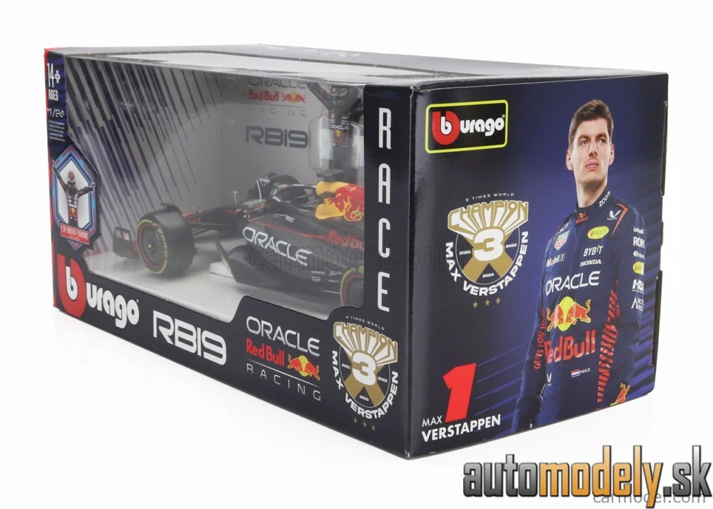 BURAGO - RED BULL - F1 RB19 TEAM ORACLE RED BULL RACING N 1 WORLD CHAMPION SEASON 2023 MAX VERSTAPPEN - 1:24