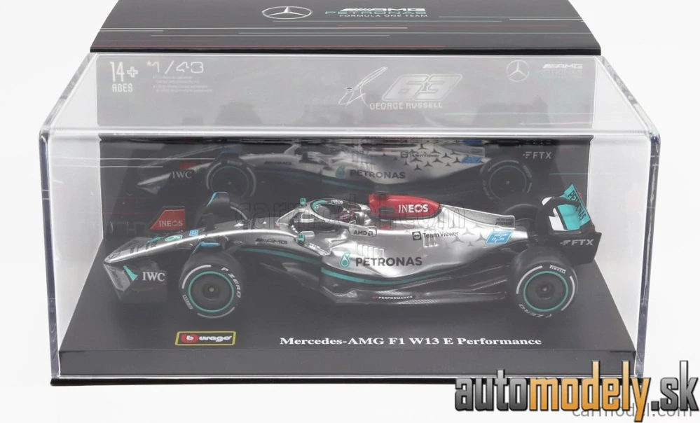 BURAGO - MERCEDES GP - F1 W13E TEAM MERCEDES-AMG PETRONAS F1 N 63 SEASON 2022 GEORGE RUSSELL - 1:43