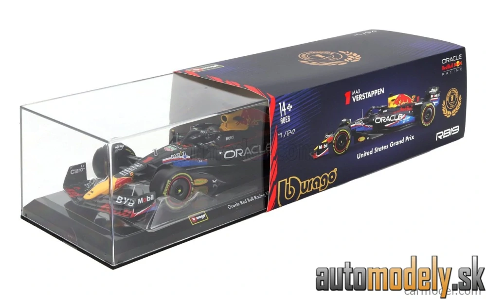 BURAGO - RED BULL - F1 RB19 TEAM ORACLE RED BULL RACING N 1 WORLD CHAMPION WINNER AUSTIN USA GP 2023 MAX VERSTAPPEN - 1:24