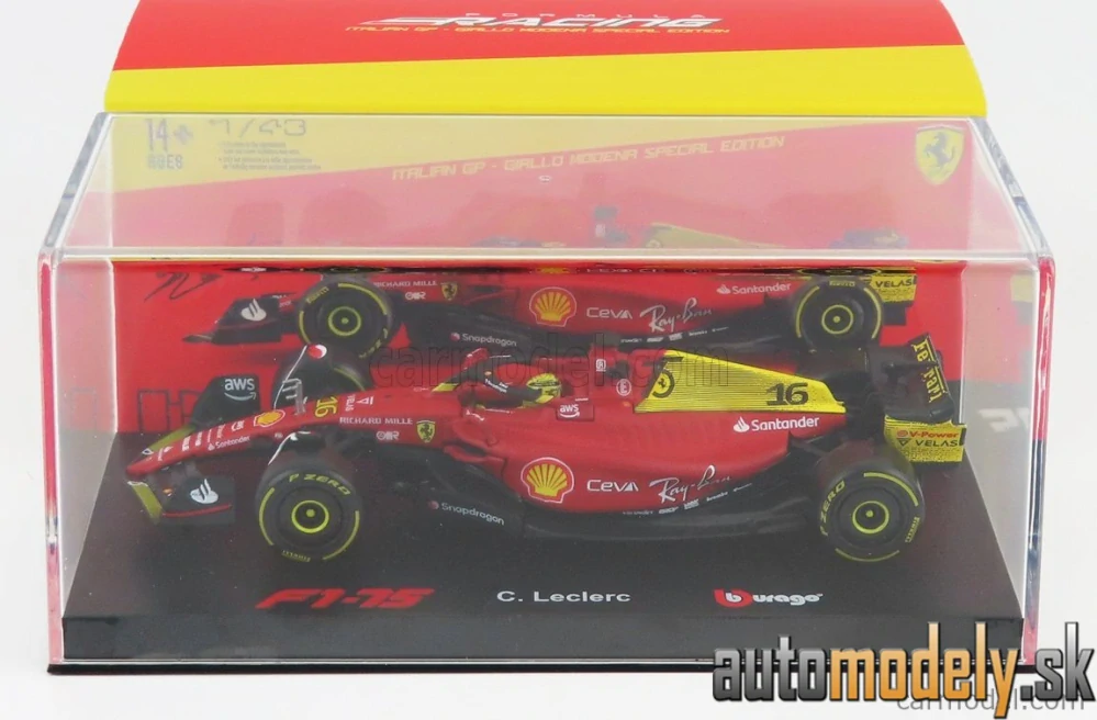 BURAGO - FERRARI - F1-75 SCUDERIA FERRARI N 16 2nd MONZA GP ITALY (POLE POSITION) 2022 CHARLES LECLERC - 1:43