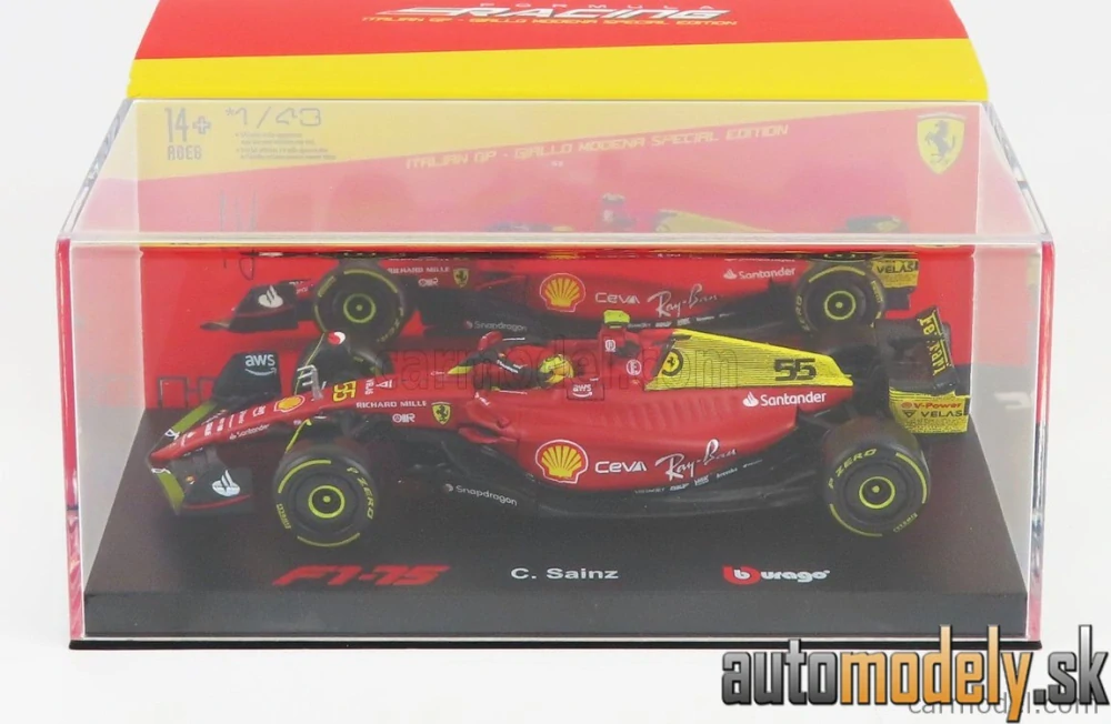BURAGO - FERRARI - F1-75 SCUDERIA FERRARI N 55 4th MONZA GP ITALY 2022 CARLOS SAINZ - 1:43
