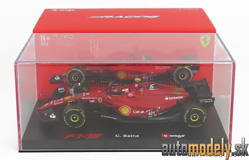 BURAGO - FERRARI - F1-75 SCUDERIA FERRARI N 55 SEASON 2022 CARLOS SAINZ - 1:43