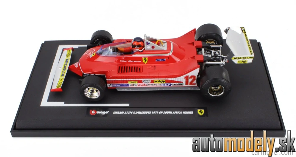 Bburago - FERRARI F1 312T4 N 12 WINNER SOUTH AFRICA GP KYALAMI (WITH PILOT) 1979 GILLES VILLENEUVE - 1:18