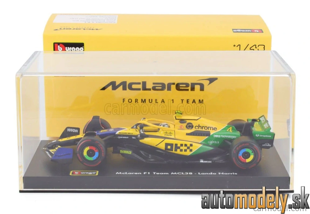 BURAGO - McLAREN - F1 MCL38 TEAM MCLAREN N 4 4th MONACO GP (SENNA 30th ANNIVERSARY) 2024 LANDO NORRIS - 1:43