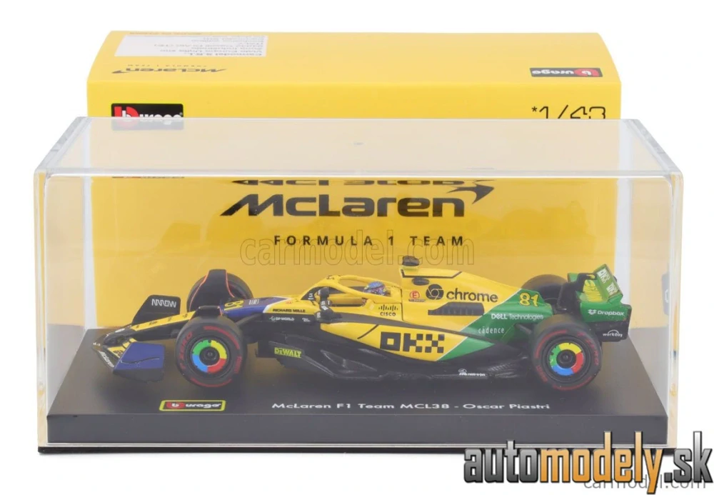 BURAGO - McLAREN - F1 MCL38 TEAM MCLAREN N 81 2nd MONACO GP (SENNA 30th ANNIVERSARY) 2024 OSCAR PIASTRI - 1:43