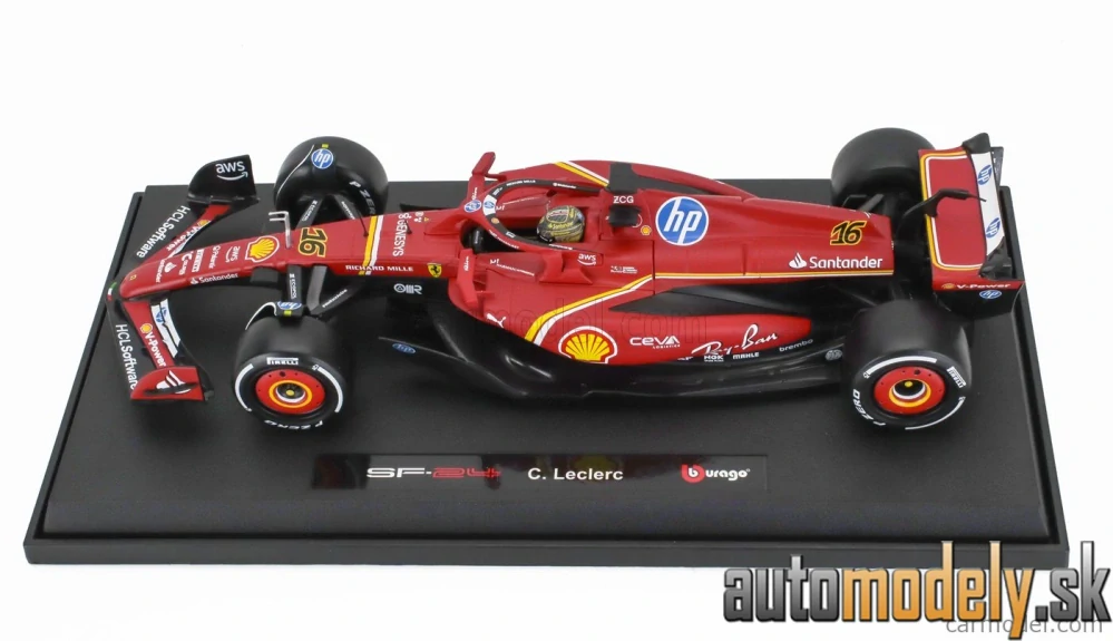 BURAGO - FERRARI - F1 SF-24 TEAM SCUDERIA FERRARI N 16 WINNER ITALY MONZA GP 2024 CHARLES LECLERC - 1:18