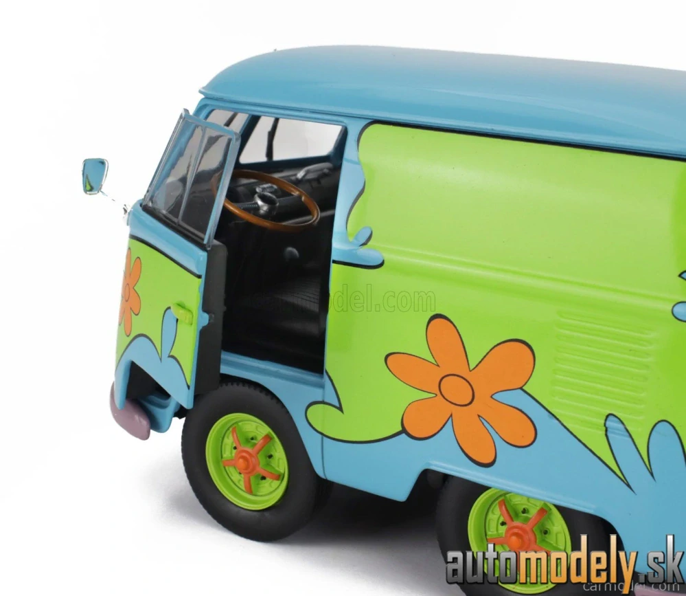 SOLIDO - VOLKSWAGEN T1 VAN KOOL COMBI GHOSTHUNTERS MACHINE WITH TRAILER 1950 - 1:18