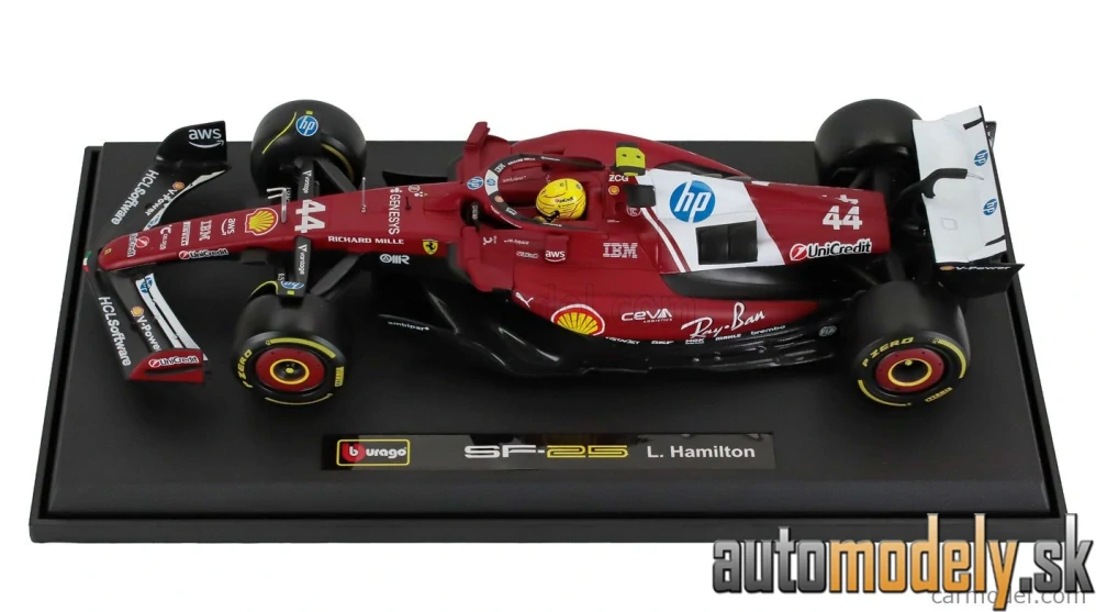 Bburago - FERRARI F1 SF-25 TEAM SCUDERIA FERRARI HP N 44 SEASON 2025 LEWIS HAMILTON - 1:18