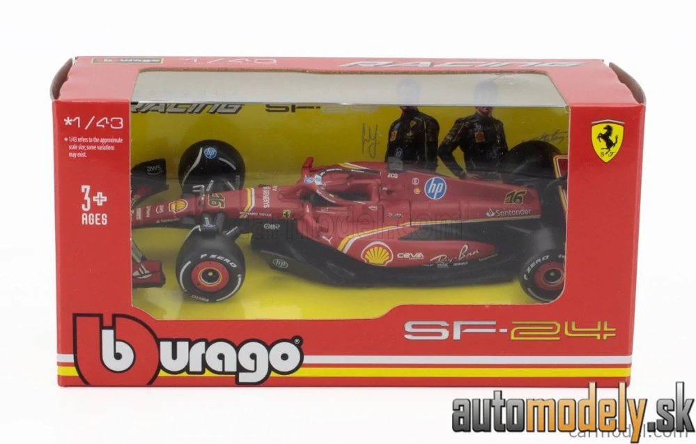 Bburago - FERRARI - F1 SF-24 TEAM SCUDERIA FERRARI N 16 WINNER ITALY MONZA GP 2024 CHARLES LECLERC - 1:43