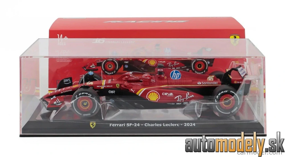 Bburago - FERRARI - F1 SF-24 TEAM SCUDERIA FERRARI N 16 WINNER MONACO GP 2024 CHARLES LECLERC - 1:24