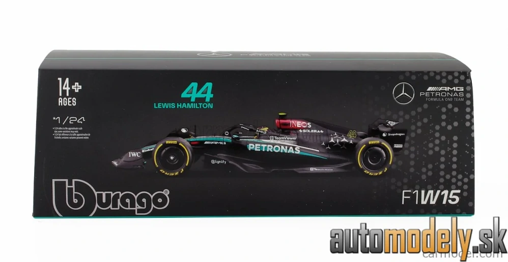 Bburago - MERCEDES GP - F1 W15 EQ PERFORMANCE TEAM AMG PETRONAS MOTORSPORT N 44 SEASON 2024 LEWIS HAMILTON - 1:24