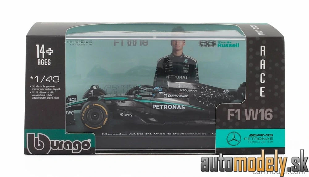 Bburago - MERCEDES GP - F1 W16 TEAM AMG PETRONAS MOTORSPORT N 63 SEASON 2025 GEORGE RUSSELL - 1:43