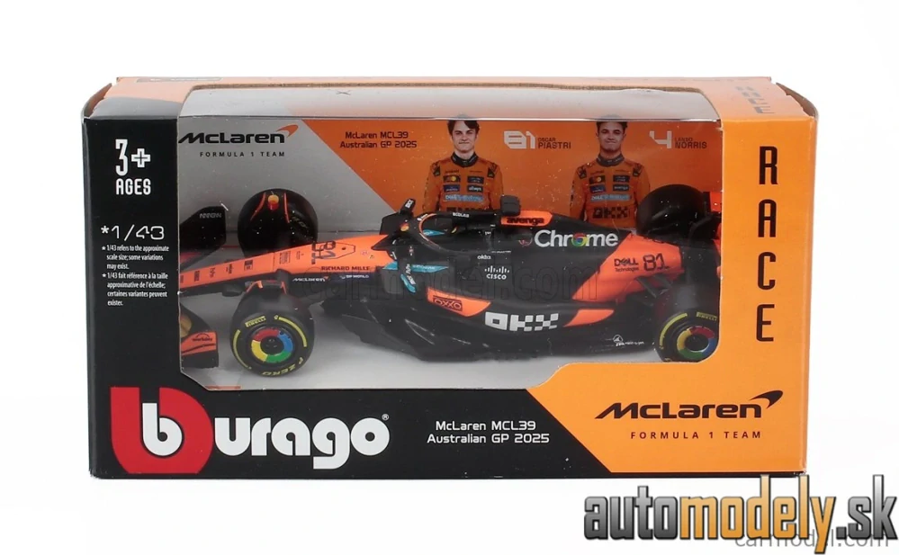 Bburago - McLAREN - F1 MCL39 TEAM MCLAREN N 81 SEASON GP 2025 OSCAR PIASTRI - 1:43