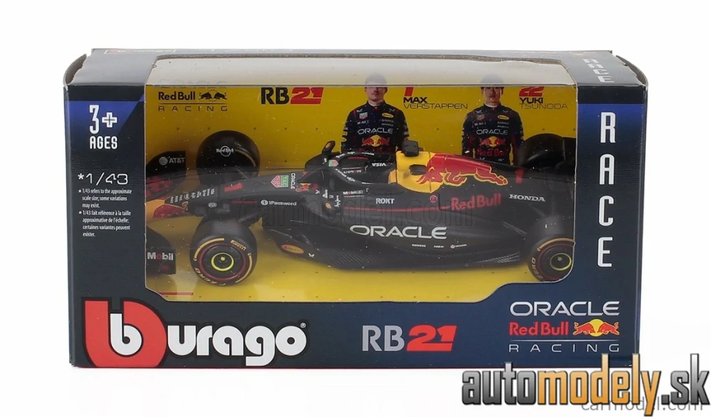 Bburago - RED BULL - F1 RB21 TEAM ORACLE RED BULL RACING N 1 SEASON 2025 MAX VERSTAPPEN - 1:43