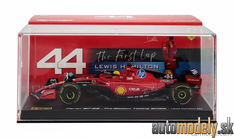 Bburago - FERRARI - F1 SF-23 TEAM SCUDERIA FERRARI HP N 44 TEST FIORANO 2025 LEWIS HAMILTON - 1:43