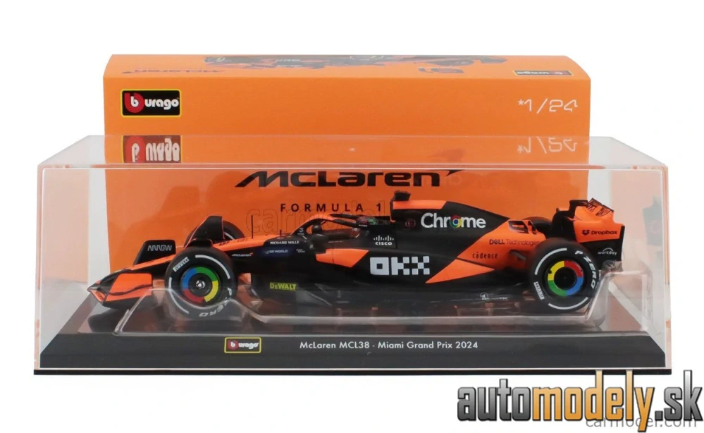Bburago - McLAREN - F1 MCL38 TEAM MCLAREN N 81 MIAMI GP 2024 OSCAR PIASTRI - 1:24