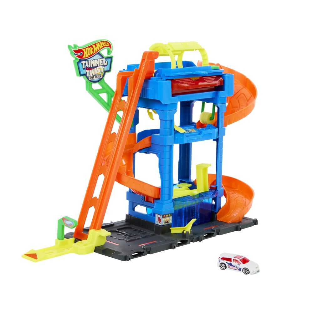 Hot Wheels CITY COLOR SHIFTERS AUTOUMÝVAČKA S OTOČNÝM TUNELOM
