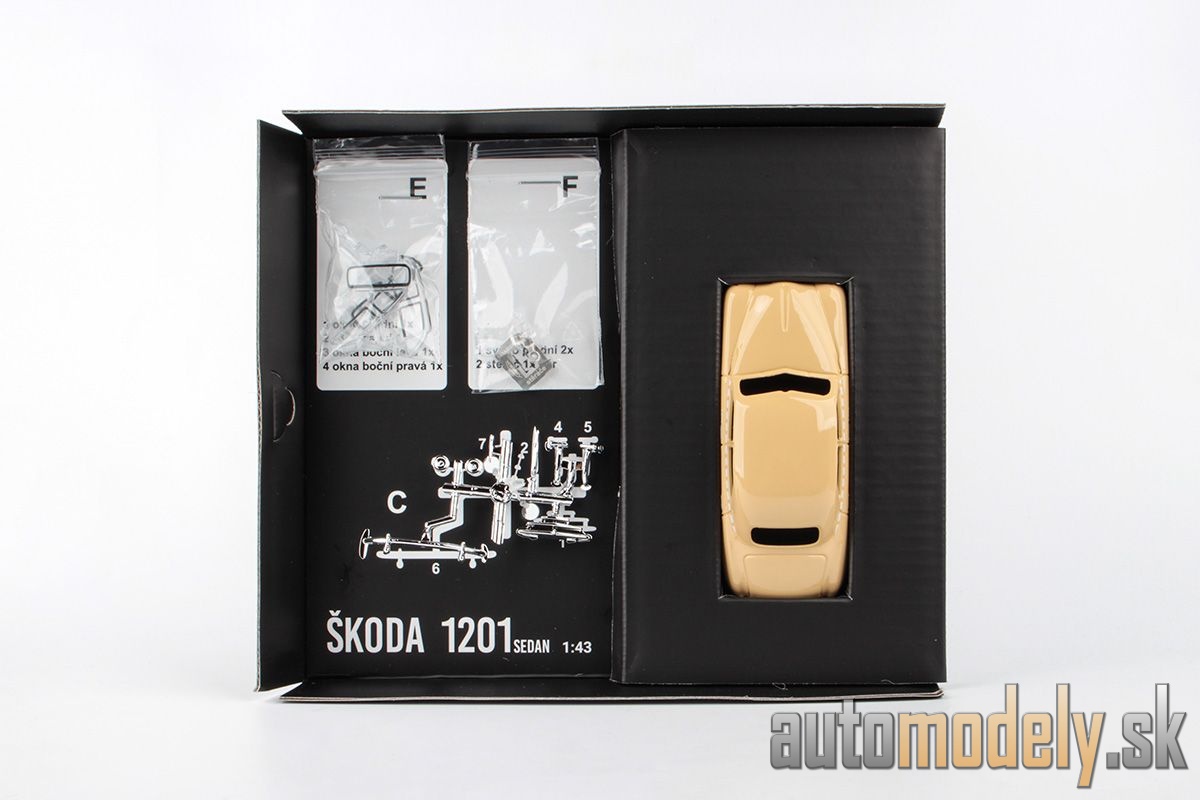 Abrex - Škoda 1201 (1956) Taxi béžová stavebnica - 1:43