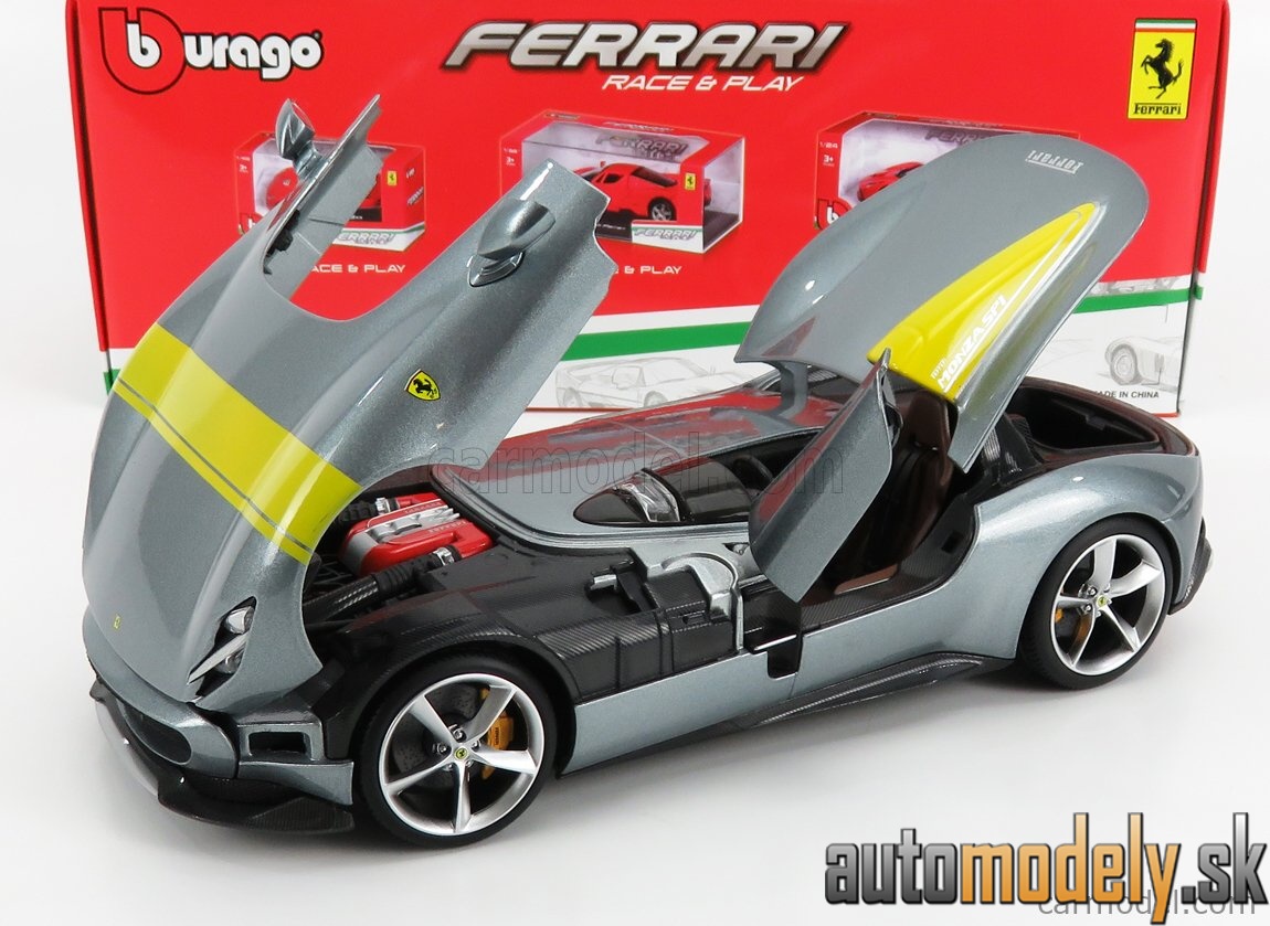 Bburago - FERRARI - MONZA SP1 2018 - SILVER - 1:18