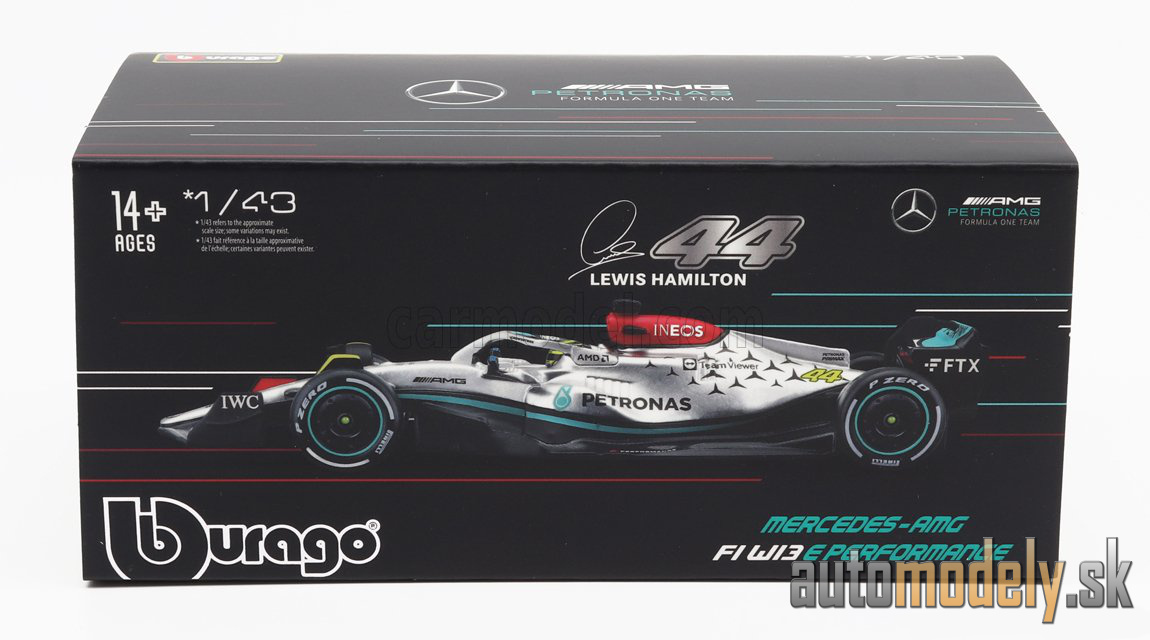 BBURAGO - MERCEDES GP - F1 W13E TEAM MERCEDES-AMG PETRONAS F1 N 44 SEASON 2022 LEWIS HAMILTON - 1:43