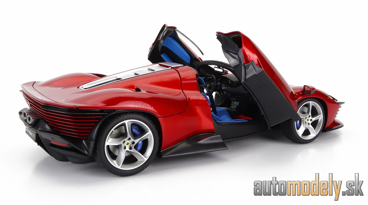 BBURAGO - FERRARI - DAYTONA SP3 SPIDER OPEN ROOF 2022 červená metalíza - 1:18